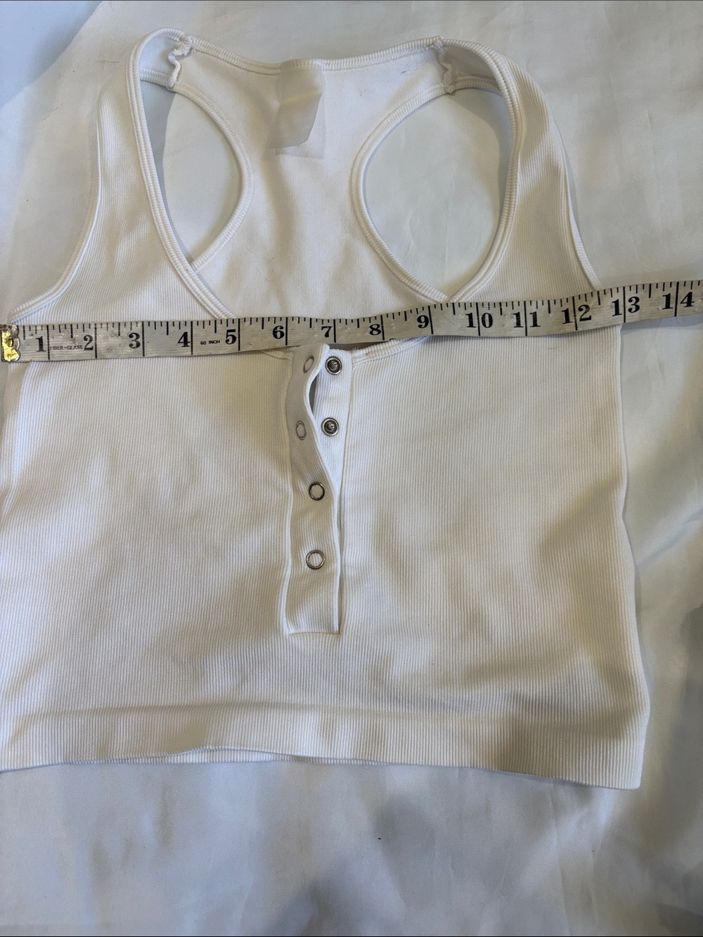 Dynamite White Ribbed Snap-Front Tank - Picture 6 of 8